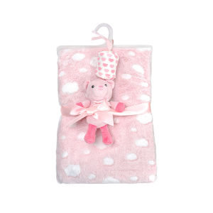 Light Weight Baby Flannel Blanket with Toys Soft Swaddle Wrap for Infant Boy Girl Sleeping Cover
