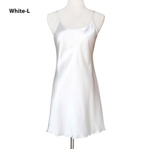 Core Silk Dress Womens Lingerie Plain Sleepwear Satin Nightdress Pajama NightWear