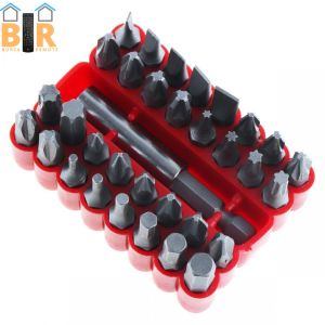 MATA OBENG HEX SCREW DRIVER BINTANG (MERAH) DUDUKAN MAGNET OBENG 33 PC NON LUBANG