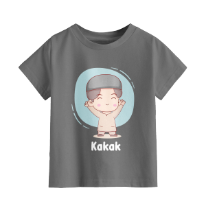 Kaos Couple Family Warna Abu Tua Lengan Panjang dan Pendek Muslim Series