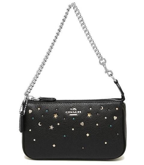 Coach F23595 Large Wristlet 19 With Stardust Studs In Pebble