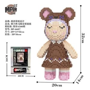 Colorful BearBrick Half Anatomy Fluid Art Bear Ornament Educational Building Block DIY Assembly Brick for Home Decoration.
