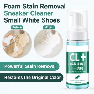 150ml White Shoes Cleaner Powerful Stain Removal Yellow Stain Removal Dry Cleaning Foam Convenient Cleaner