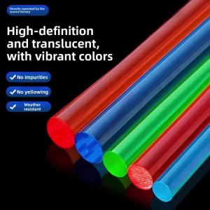 Transparent Coloured Acrylic Round Rod Extruded Clear PMMA Plastic Circular Bar