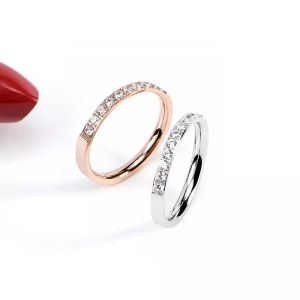 Nhẫn nữ đính đá nhẫn cặp không đen không phai màu nhẫn cặp thép không gỉ NC199