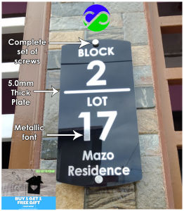 Personalized Metallic Silver House Address House Number 5.0mm Thick Acrylic Plate House Address Plate