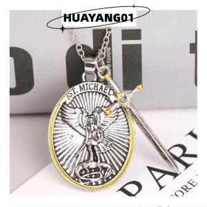 HUAYANG01 [HOT FASHION] จี้นักบุญอุปถัมภ์คาทอลิกไมเคิล St. MICHAEL The archel pendant สร้อยคอ