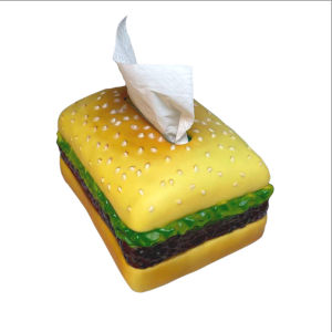 Hộp đựng giấy ăn hình chiếc bánh Hamberger - Dụng cụ đựng khăn giấy Hamberger decor bàn ăn nhà hàng quán ăn phòng khách bàn làm việc