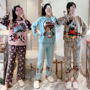 Bộ đồ ngủ lông cừu mềm - Quần áo bông ấm áp cho mùa đông