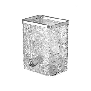 กล่องผนังจัดเก็บแขวนพลาสติกพร้อมแปรงสีฟันลายธารน้ำแข็งอุปกรณ์ในห้องน้ำวางที่ใส่ยาสีฟัน