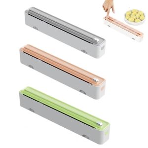 WAPKTY Dual Slide Cutting Plastic Wrap Cutter Stretch Cutter ic Food Film Dispenser Easy Cutting Aluminum Foil Cutter Cling Film Dispenser Kitchen