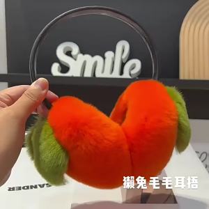 Genuine Rex Rabbit Fur Earmuff for Women Earlap Cap Warm Earmuff Fluffy Pompoms Real Fur Natural Lady Fashion Winter2026