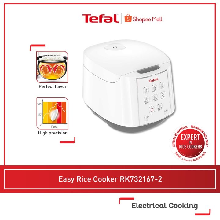 TEFAL Easy Rice Nonstick Spherical Pot Rice Cooker RK732167 10Cup, 8
