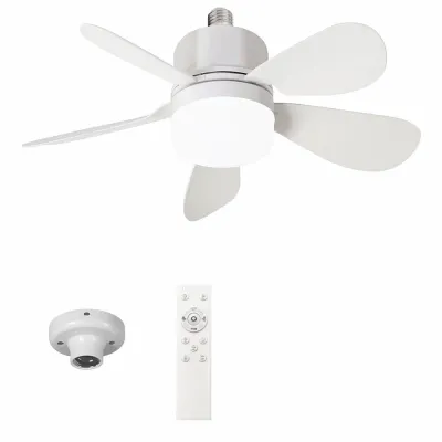 LAZALAI 85V-265V Voltage E27 Screw Ceiling Fan Light Mute Design Dimmable Function LED Ceiling Fan Light Multi-Functional with E27 Base Remote Control Fan Light Living Room