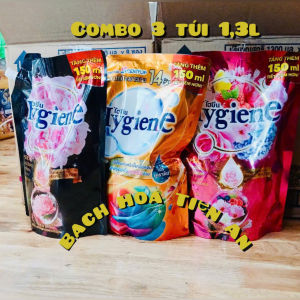 Combo 3 Túi Nước Xả Vải Hygiene Kháng Khuẩn & Làm Mềm Vải Hương Hoa Oải Hương Kích Thước 13L