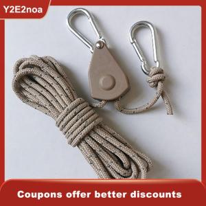 【Y2E2noa】 Outdoor Camping Rope Tent Rope Pulley Regulator Adjustable Lifting Rope