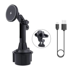 15W Magnetic Wireless Car Mount Magnetic Cup Holder Car Phone Mount Dropshipping2026