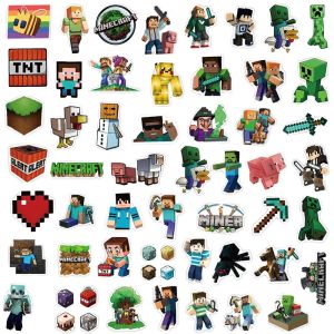50 game máy tính Minecraft Sticker thời trang DIY hành lý máy tính xách tay Skateboard đề can vẽ nguệch ngoạc dán đồ chơi trẻ em