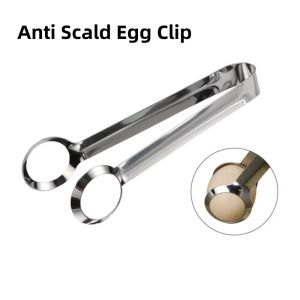 Stainless Steel Anti Scald Egg Clip Long Handle Hot Boiled Egg Tongs Bread Baking Clamp Kitchen Tool