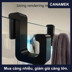【CANAMEK】 2 cái móc tắm hạng nặng 3D thích hợp cho cửa kính 8mm-không cần khoan móc nhựa-Khăn lưu trữ phòng tắm khăn