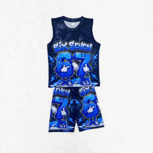 Kids 1+1 for boys jersey terno character SIX SEVEN  2-7yrsold character SIX SEVEN