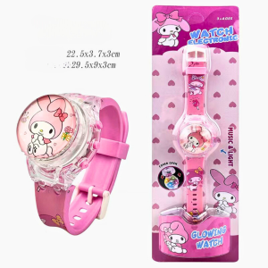 RECOMMENDATION JAM TANGAN ANAK KARAKTER MUSIK LAMPU SPIN PUTAR LED DIGITAL WATCH MELODY KUROMI