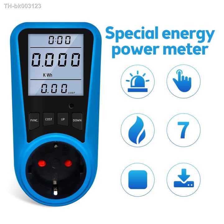 EU Plug Socket Digital Current Meter Voltmeter AC Power Meter 0V-9999V ...
