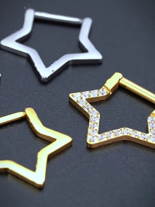 Chic Star Shaped Nose Rings Accessory Youthful Five Point Star Nose Ornament Piercing Body Studs For Stylish Occasions