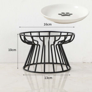 Mountain Village Rice Girl Cat Lift Bowl With Metal Stand Pet Ceramic Food Snacks Feeding Elevated Feeder Kitten Puppy Dish Dog Supplies Accessorie