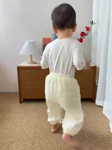 Baby mosquito-proof pants a Summer-style thin baby pants gauze breathable girls lantern pants childrens pure cotton pants