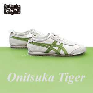 Original Tiger Shoes Classic Beige/Apple Green MEXICO66 Low Top Lychee Pattern Retro Mens Shoes Womens Shoes 1183B391-202 Non-slip Wear Resistant Comfortable Casual Sports Shoes