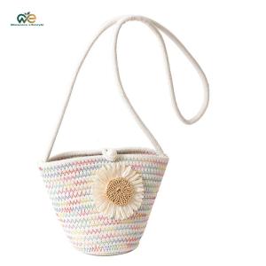 Women Girls Woven Straw Single Shoulder Crossbody Bag Flower Beach Shoulder Bag for Work Shopping Travel Daily [Winnereco Lifestyle]
