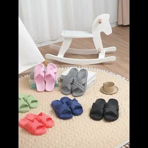 [Free Shipping] MenS Slippers For Home Use Cross-Strap Design Suitable For Summer Wear Thick-Soled Non-Slip For Indoor And Outdoor Use Hotel And Bathroom Slippers Also Available For Women
