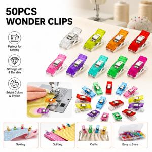 50PCS Sewing Clips Colorful Clips Multipurpose Plastic Craft Crocheting Knitting Holder DIY Patchwor