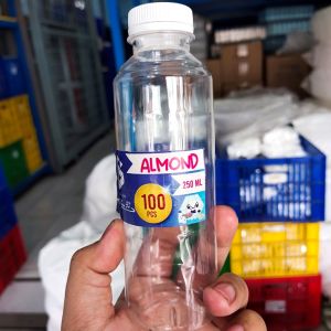 (100 PCS) BOTOL ALMOND 250 ML BOTOL PLASTIK ALMOND 250ML BOTOL JELLY MILK 250ML