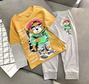 (9-30kg)! BỘ tay dài quần dài bé trai THUN coton xuất vải đẹp hình in cực nét 921