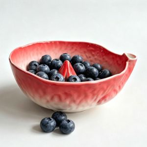 LIDIP Perforated Draining Berry Washing Bowl Self Spinning Raised Drainage Hole Ceramic Fruit Washer Fruit Colander Quick Drain Food Cleaning Basin Kitchen