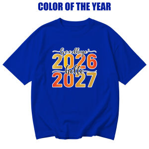 Goodbye 2026 Hello 2027 Family Matching T-Shirt Happy New Year Luminous Blue Color of the Year Shir for Men Women Kids