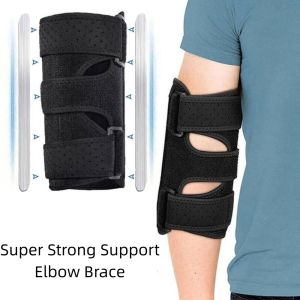 SERAPHYXO Double Steel Plate Elbow Brace Breathable Super Strong Support Arm Joint Protector Comfortable Removeable Elbow  Stabilizer Support Gym Sport