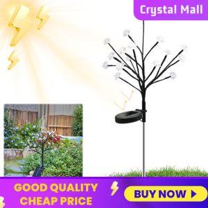 COD [Free Shipping] Solar Garden Lights 2 Pack Outdoor LED Flower-Shaped Lawn Lights Waterproof for Yard Garden Decor