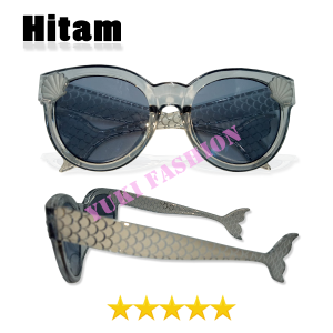 COD - Kacamata Anak Model Karakter Mermaid Ikan Warna Jelly Lucu Kids Glasses Fashion Gaya Kekinian Kacamata Anak Kecil Lensa Normal Anti UV Gaya Sehari-hari Gagang Ekor Mermaid