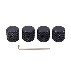 20x20mm Mini Solid Full Aluminum Alloy Knob Button for Guitar AMP Effect Pedal Cabinet 6mm Shaft Hole Black Color
