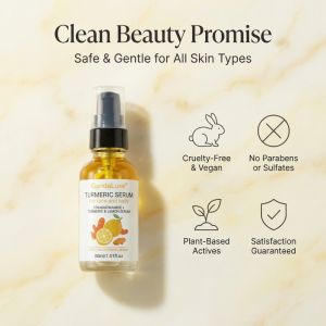 GandaLuxe Turmeric Serum 10% Niacinamide + Turmeric for face and body. Lighten melanin whitening and yellowing moisturized and supple skin. 30ml/1.01 fl oz.