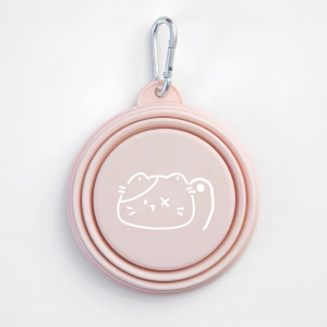 HLDT 350ml Bát ăn cho thú cưng Macaron Mẫu Hoạt Hình TPE. Bát ăn cho thú cưng du lịch Bình đựng nước thức ăn cho chó Có thể gập lại Bát ăn cho chó con Du lịch ngoài trời