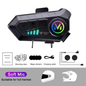 Y10 Motorcycle Helmet Headset Bluetooth 5.3 Headset Intercom Waterproof Motorcycle Headset