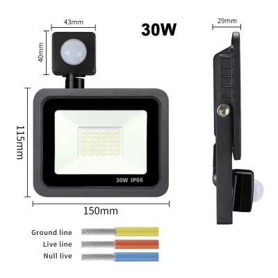Motion Sensor LED Flood Light Outdoor 20W | 30W | 50W LED Spotlight Floodlight with Sensor Lampu Kecemasan Banjir LED Spotlight LED Flood Light LED celling Light 10W/30W/50W/100W/150W/200W Outdoor Lighting IP65 Daylight/Warm White
