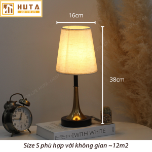Đèn ngủ để bàn thép mạ đồng HUTA Light For Life T5 sang trọng bóng led ánh sáng vàng điều chỉnh 3 mức sáng bảo hành 2 năm
