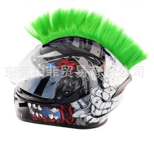 Mohawk Wig Punk Motocross Helmet Decoration Cockscomb Hair Sticker Paste Accessory Men Women Oral Alier Cuernos Para Casco Moto