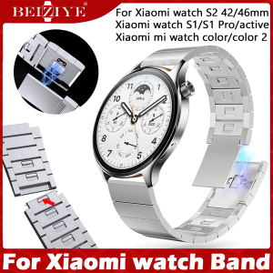 Dành For Xiaomi watch S2 Dây đeo đồng hồ nghệ thuật Dây đeo nam châm sang trọng Dành For Xiaomi watch S1 / S1 pro / dây đeo hoạt động Dây đeo kim loại nam châm Vòng đeo tay Dây đeo đồng hồ bằng thép không gỉ Dành For xiaomi mi color color 2
