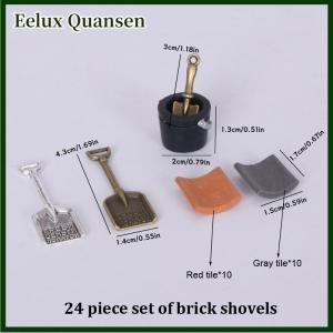 Eelux 1Set Mini Bricks For Dollhouse Landscaping Miniature Bricks Brick Wall Tile Shovel Model For Dollhouse Building Scene Decor